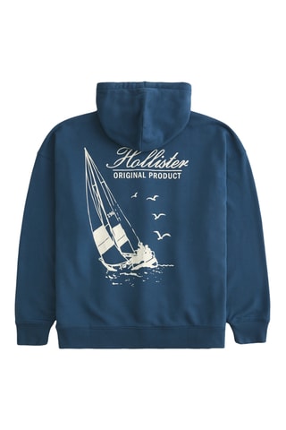 Sweat oversize à capuche - Bleu marine