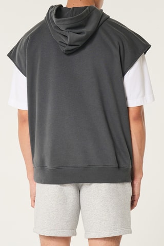 Sweat oversize polaire à capuche - Noir