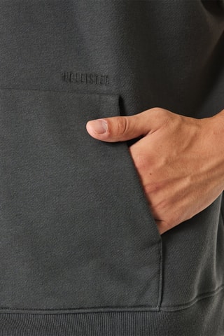 Sweat oversize polaire à capuche - Noir