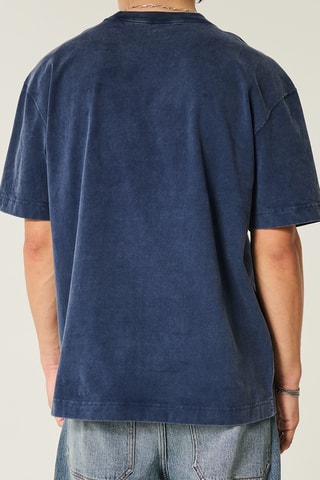 T-shirt boxy - Bleu