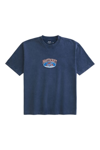 T-shirt boxy - Bleu