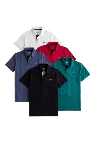 5 polos - Blanc et rouge