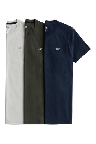 3 t-shirts - Gris clair et kaki