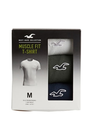 3 t-shirts - Gris clair et kaki