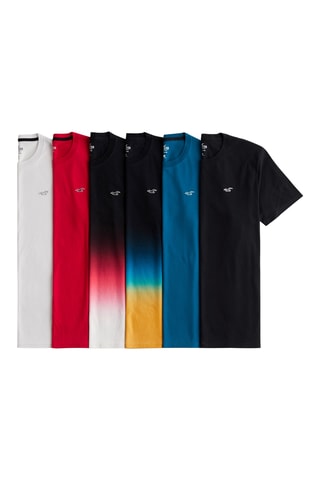 6 t-shirts - Noir et rouge