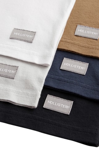 5 t-shirts relaxed - Blanc et camel