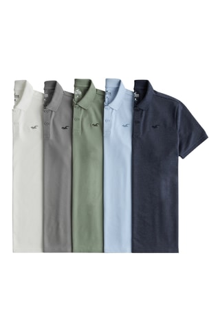 5 polos - Blanc et gris clair