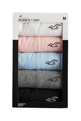 5 t-shirts - Blanc et rose