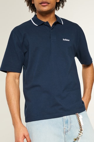 Polo relaxed - Bleu marine