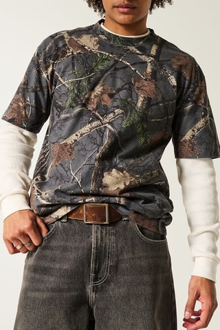 T-shirt boxy - Cinzento-escuro