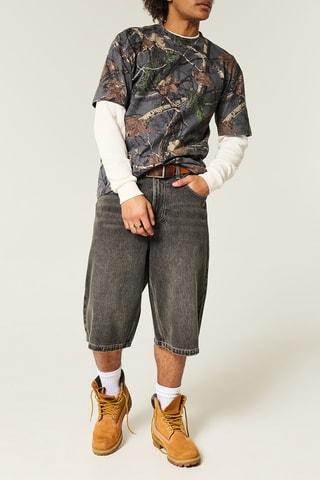 T-shirt boxy - Cinzento-escuro
