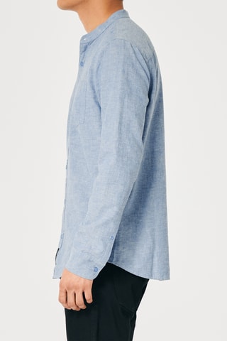 Camisa em linho - Azul-celeste