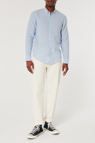 Camisa em linho - Azul-celeste