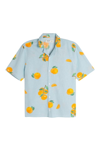 Chemise boxy en lin - Ciel
