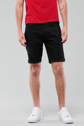 Short skinny en jean - Noir
