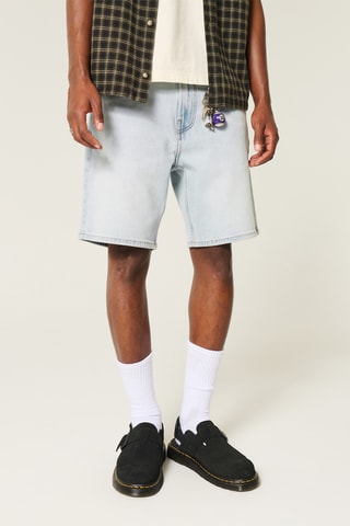 Short loose en jean - Bleu clair