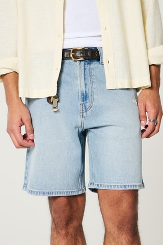 Short loose en jean - Bleu clair
