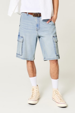 Short baggy en jean - Bleu clair