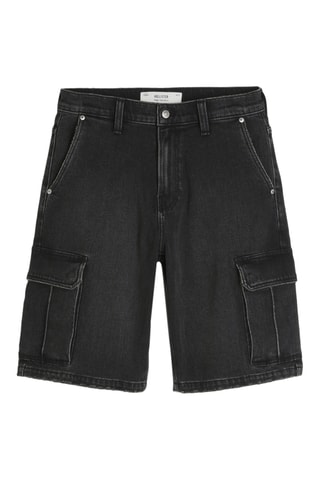 Short baggy en jean - Noir
