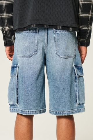 Short baggy en jean - Bleu cobalt