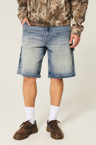 Short baggy en jean - Bleu marine