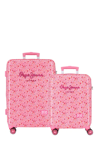 Maleta de cabina y maleta mediana Alenka -  68 cm - Candado TSA - Rosa