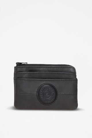 Monedero de piel Cracker - Negro