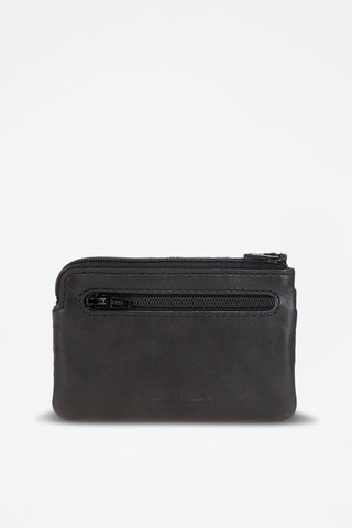 Monedero de piel Cracker - Negro