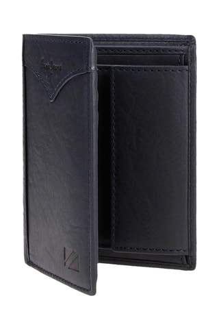 Cartera de piel Cracker - Azul marino