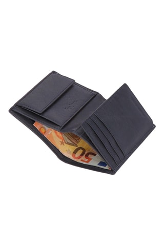 Cartera de piel Cracker - Azul marino