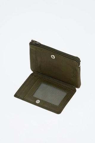 Monedero de piel Cracker - Verde