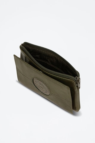 Monedero de piel Cracker - Verde