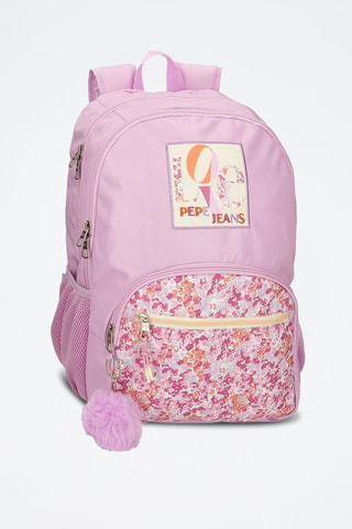 Mochila Sandra - Blanco y rosa