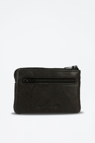Monedero de piel Badge - Negro