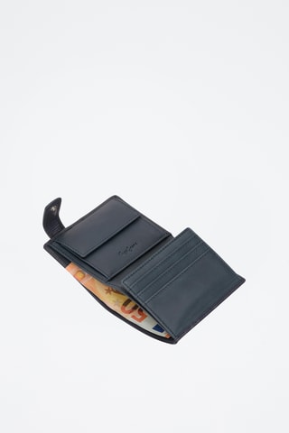 Cartera de piel Cracker - Azul