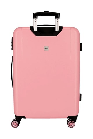 Maleta mediana trolley Carol - 68 cm - Negro y rosa