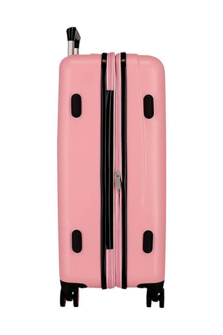 Maleta mediana trolley Carol - 68 cm - Negro y rosa