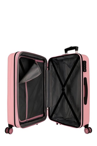 Maleta mediana trolley Carol - 68 cm - Negro y rosa