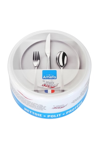 2 poêles Gourmet en acier inoxydable et 1 pierre d'argent Citron - 24/28 cm et 300 g