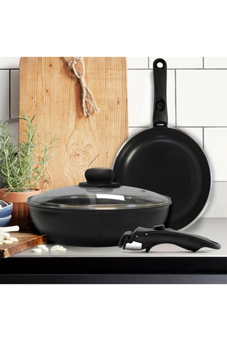 3 casseroles et 1 manche amovible Arom - 16/18/20 cm