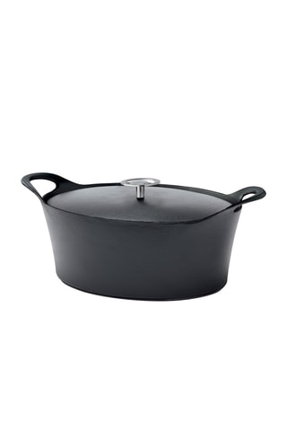 Panela de pressão oval em ferro fundido esmaltado Volcan - 
29 cm - 3,9 l