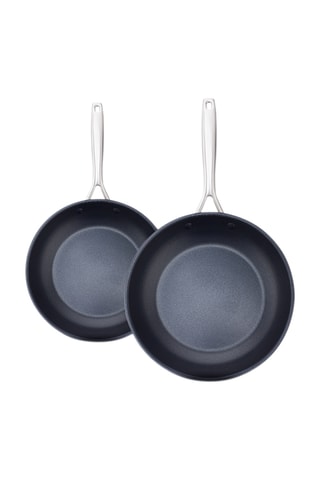 2 poêles en acier inoxydable - 20 et 24 cm