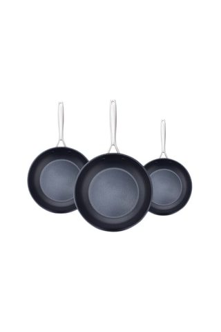3 poêles en acier inoxydable - 18/22/26 cm