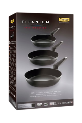 3 poêles revêtement titane - 20/24/28 cm