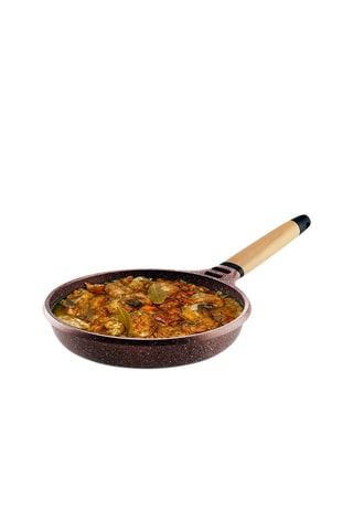 Poêle avec manche en bois de cèdre amovible - 20 cm