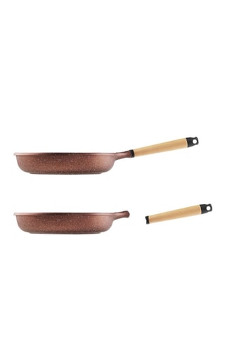 Poêle avec manche en bois de cèdre amovible - 20 cm