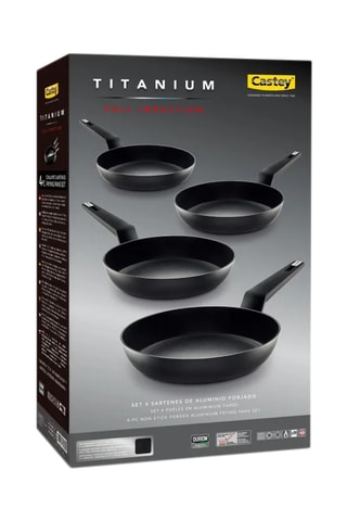 4 poêles en titane - 18 /20/24/26 cm