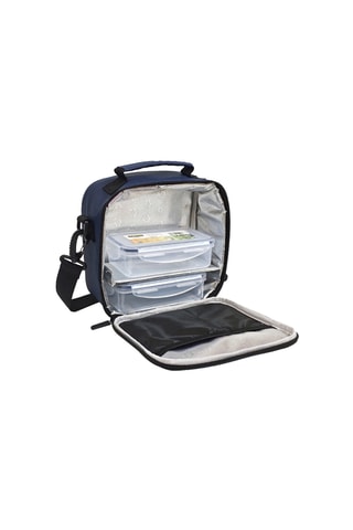 Sac et 2 boîtes à lunch – Bleu marine et transparent