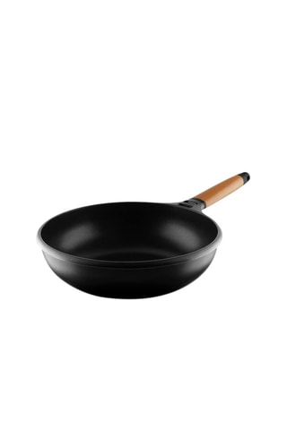 Wok avec manche amovible en bois de cèdre - 28 cm - 4 l