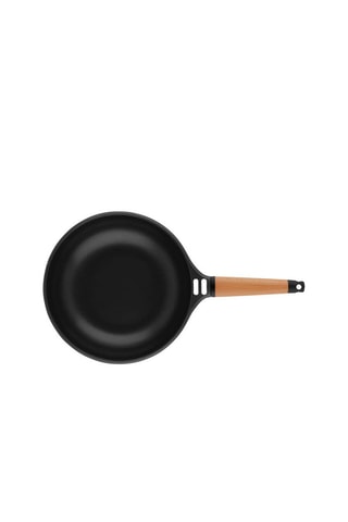 Wok avec manche amovible en bois de cèdre - 28 cm - 4 l